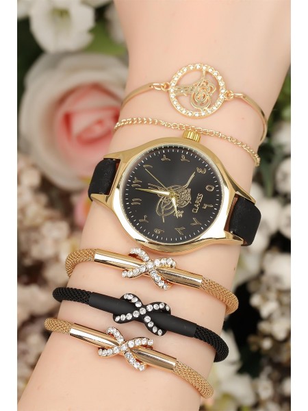 Deri Kordonlu Clariss Marka Bayan Saat Kombini Deri Kordonlu Clariss Marka Bayan Saat Kombini