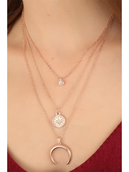 Rose Çoklu Tasarım Bayan Kolye Rose Çoklu Tasarım Bayan Kolye