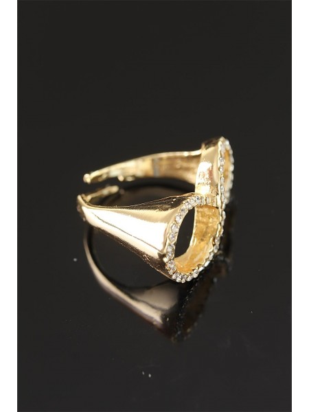 Gold Metal Zirkon Taşlı Sonsuzluk Bayan Yüzük Gold Metal Zirkon Taşlı Sonsuzluk Bayan Yüzük