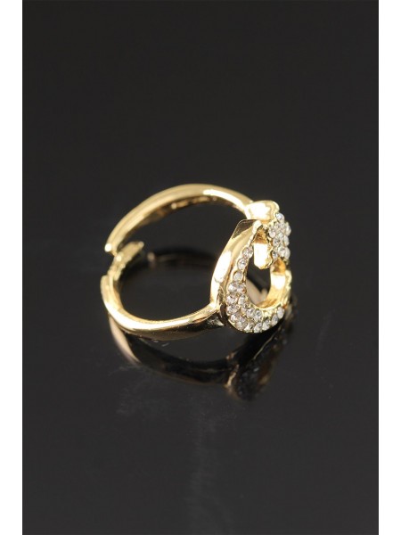 Gold Metal Zirkon Taşlı Ay Yıldız Bayan Yüzük Gold Metal Zirkon Taşlı Ay Yıldız Bayan Yüzük