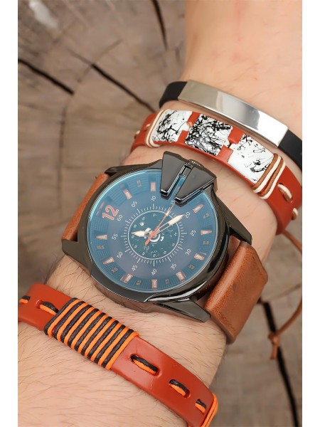 Deri Kordonlu Erkek Saat Kombini Deri Kordonlu Erkek Saat Kombini