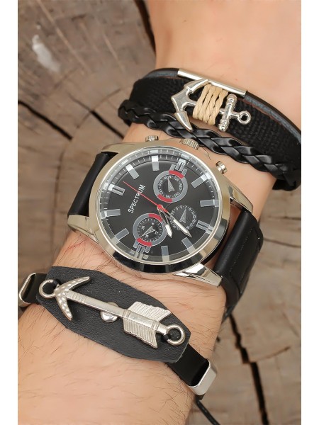 Deri Kordonlu Erkek Saat Kombini Deri Kordonlu Erkek Saat Kombini