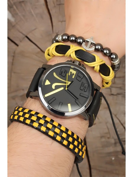 Deri Kordonlu Erkek Saat Kombini Deri Kordonlu Erkek Saat Kombini