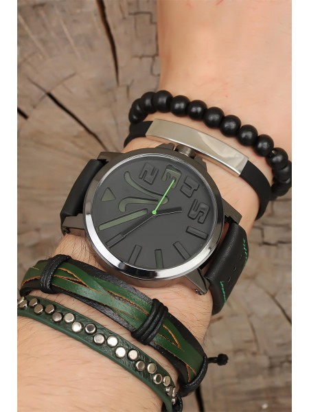 Deri Kordonlu Erkek Saat Kombini Deri Kordonlu Erkek Saat Kombini