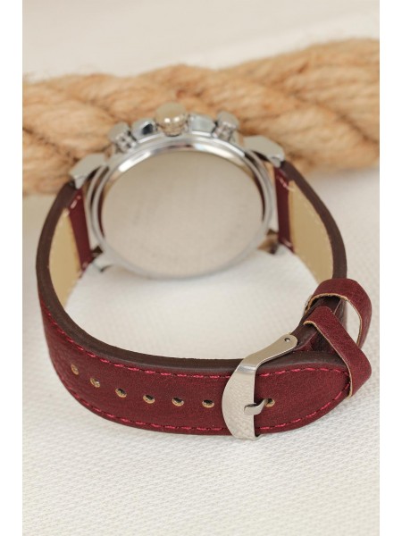Bordo Renk Kordonlu Metal Kasa Erkek Saat Bordo Renk Kordonlu Metal Kasa Erkek Saat