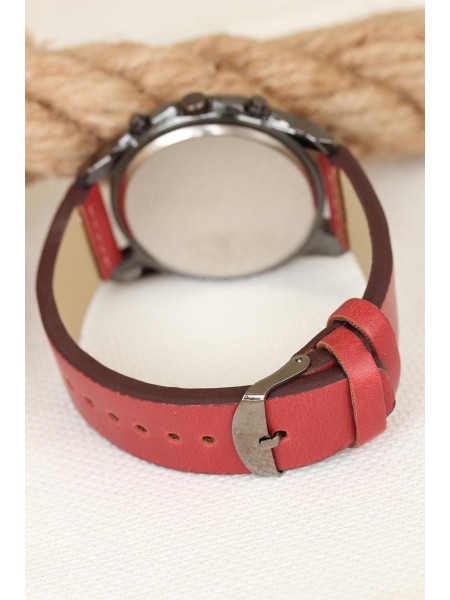 Bordo Renk Kordonlu Füme Metal Kasa Erkek Saat Bordo Renk Kordonlu Füme Metal Kasa Erkek Saat